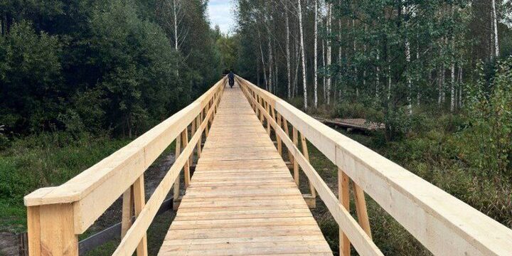 Восстановлен рухнувший год назад мост в Лухском районе