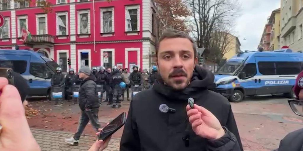 Stefano Millesimo denuncia presenza militare al centro sociale di Corso Regina per fermare le proteste per la Palestina