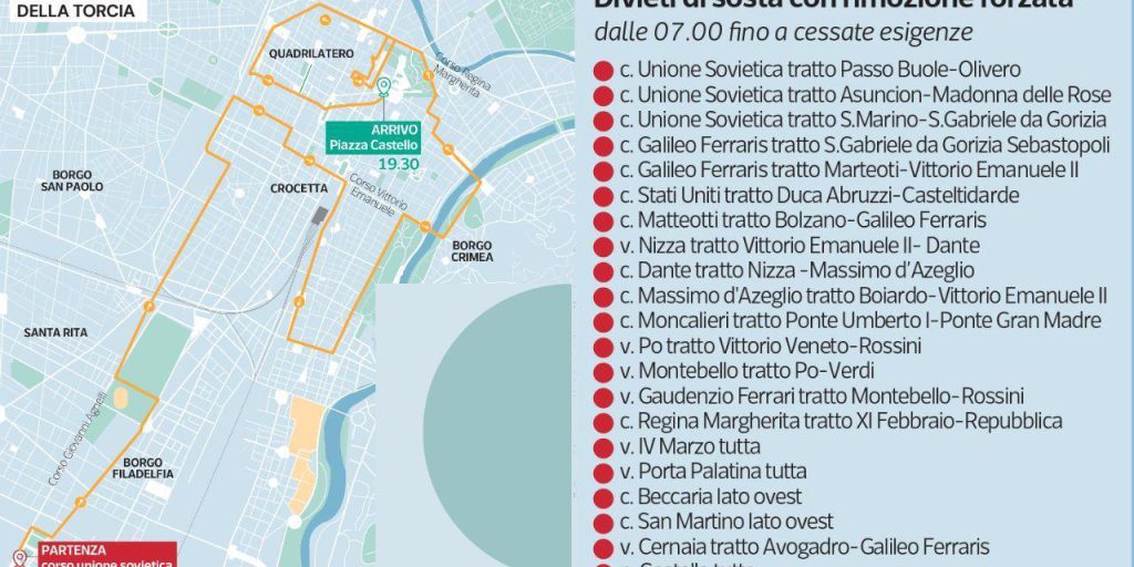 Torino: la torcia olimpica inizia alle 15:15 con chiusure strade e divieti di accesso