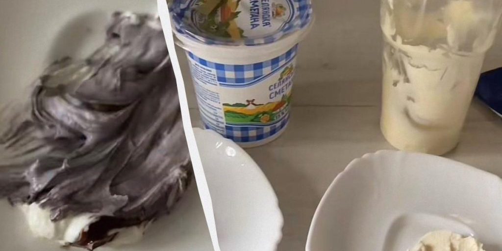 Украинка купила 4 разных сметаны и проверила их: три оказались с крахмалом