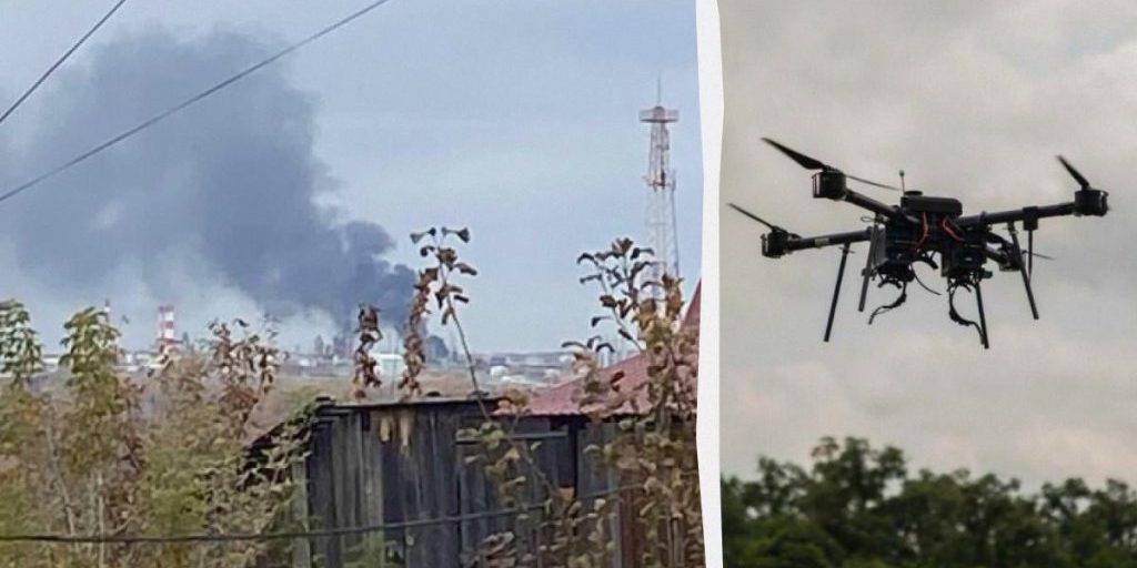 Дроны поразили российский НПЗ в 1400 километрах от границы с Украиной, - источники