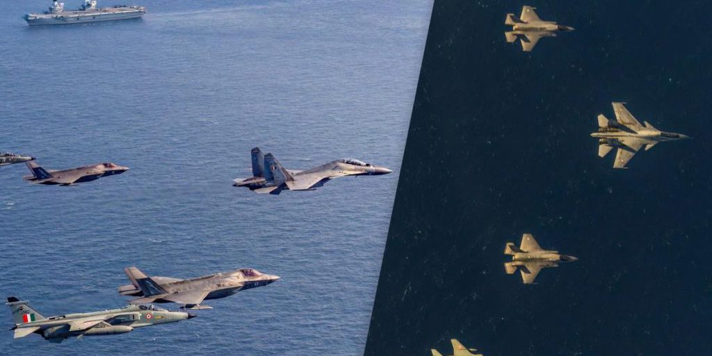 Британские F-35 отражали учебную атаку индийских истребителей на авианосец