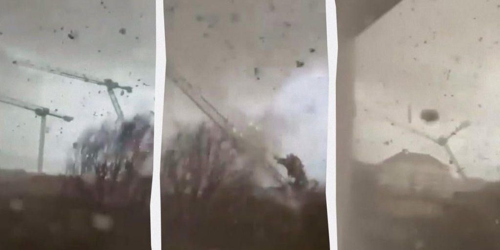 Трагедия под Парижем: внезапный торнадо опрокинул три крана и убил рабочего