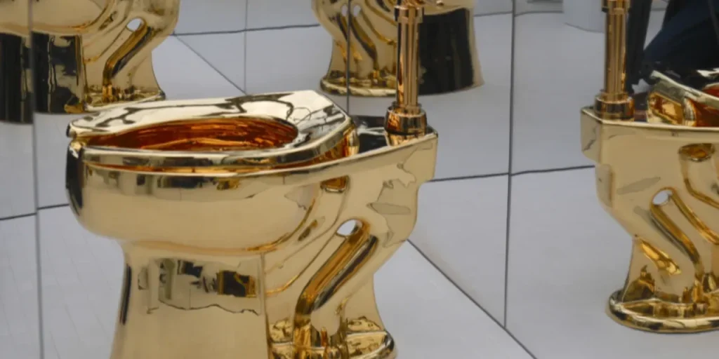 Maurizio Cattelan: water d'oro 18 carati in vendita a New York presso Sotheby's