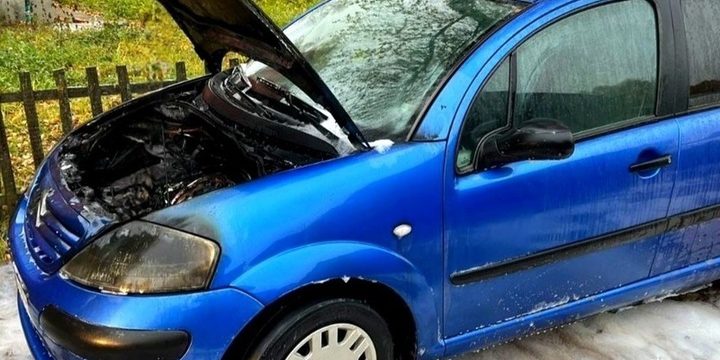 В Сафоновском районе огонь сильно повредил легковушку