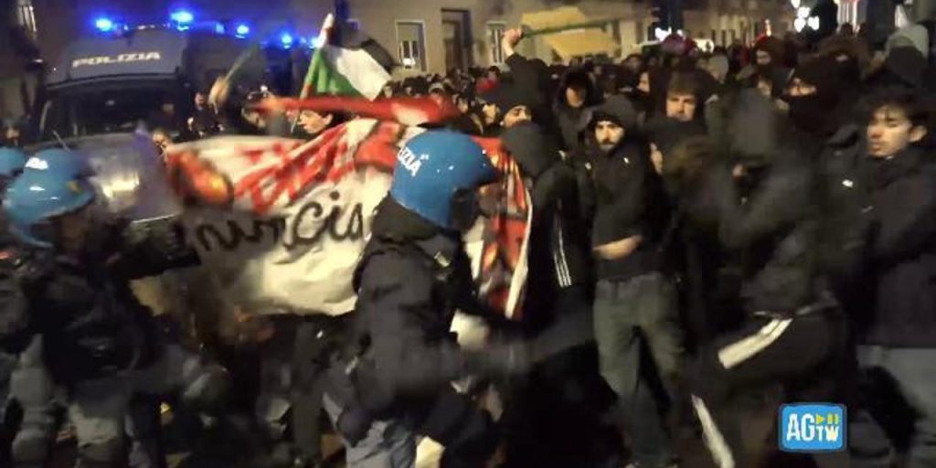 Sgombero di Askatasuna a Torino: corteo, tensioni tra polizia e manifestanti e uso di idranti