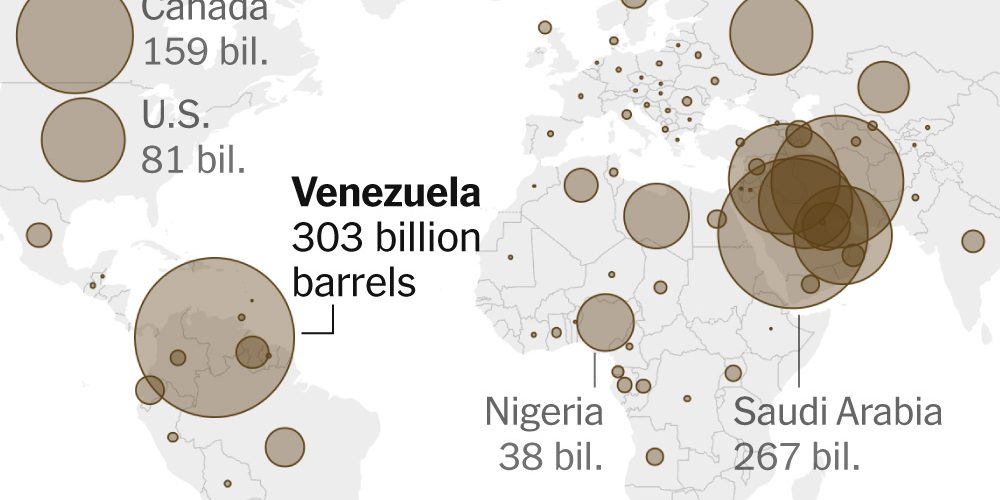 Venezuela: Riserve petrolifere di oltre 300 miliardi di barili, produzione di circa 1 milione di barili al giorno