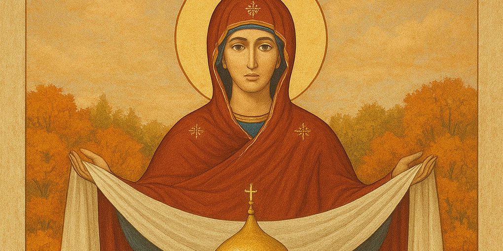 Открытка на Покров Пресвятой Богородицы