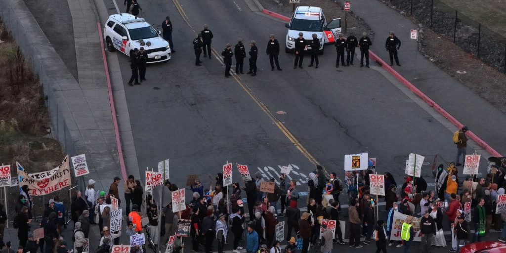 Bay Area Protesters Try to Block Base Entrance Before Immigration Operation