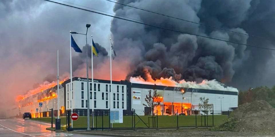 Industrial park on fire in Lviv after Russian attack