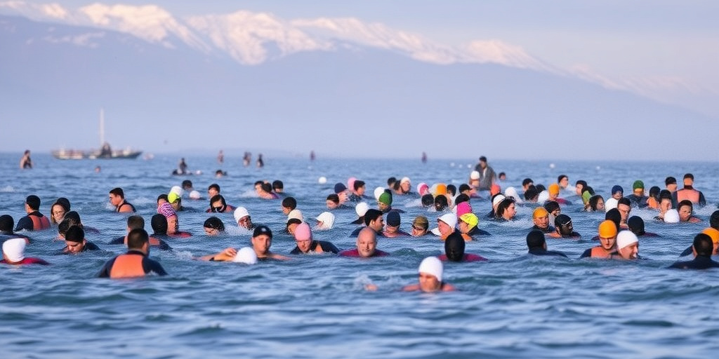 260 persone si tuffano nelle fredde acque del Lago di Garda il 1° gennaio