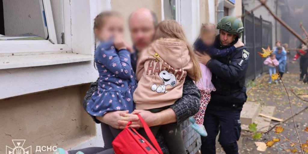 Tiny hands holding tight: children rescued after Russian strike on Kharkiv kindergarten – photos
