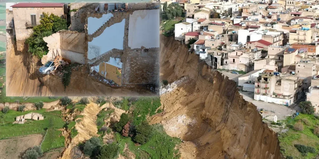 Niscemi, Sicilia: 30 anni di trascuratezza hanno causato un grave scivolamento di terra sul bordo del canyon