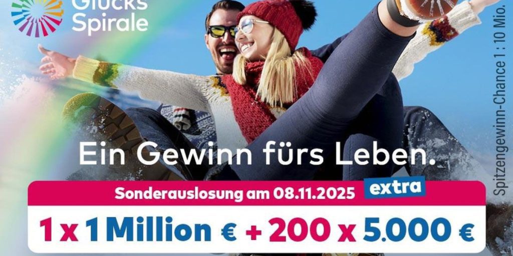 Vinci fino a un Milione di Euro con la GlücksSpirale il 8 Novembre