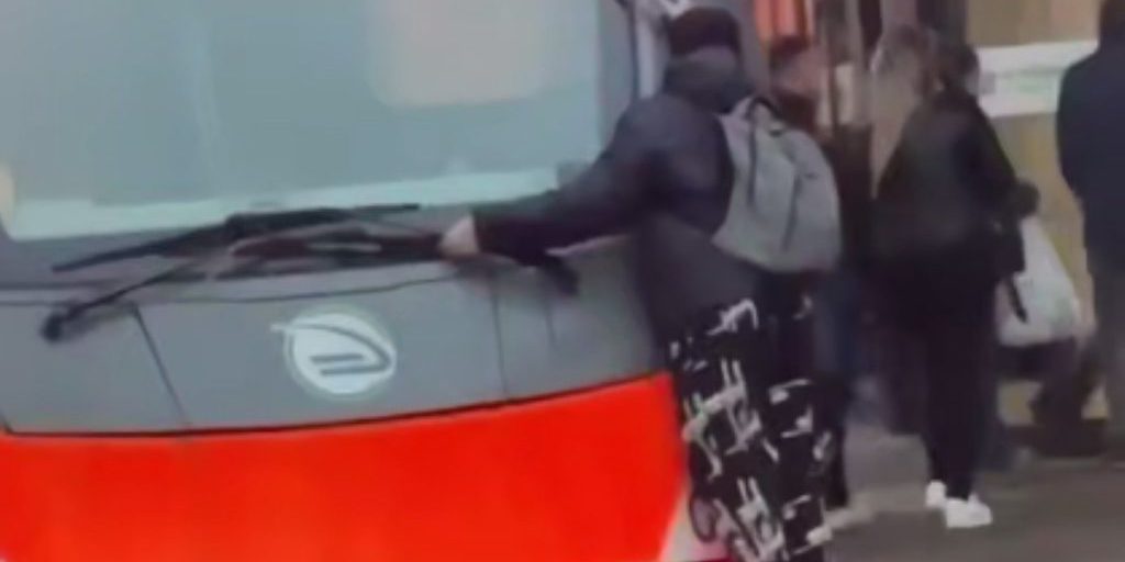 Пассажиры сняли зацепера с поезда и задали трепку