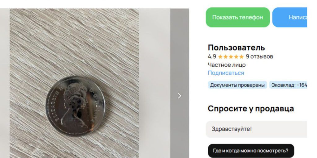 "Raro dollaro d'argento commemorativo del 1979 della Royal Canadian Mint in vendita a Novosibirsk: un'opportunità per i collezionisti"