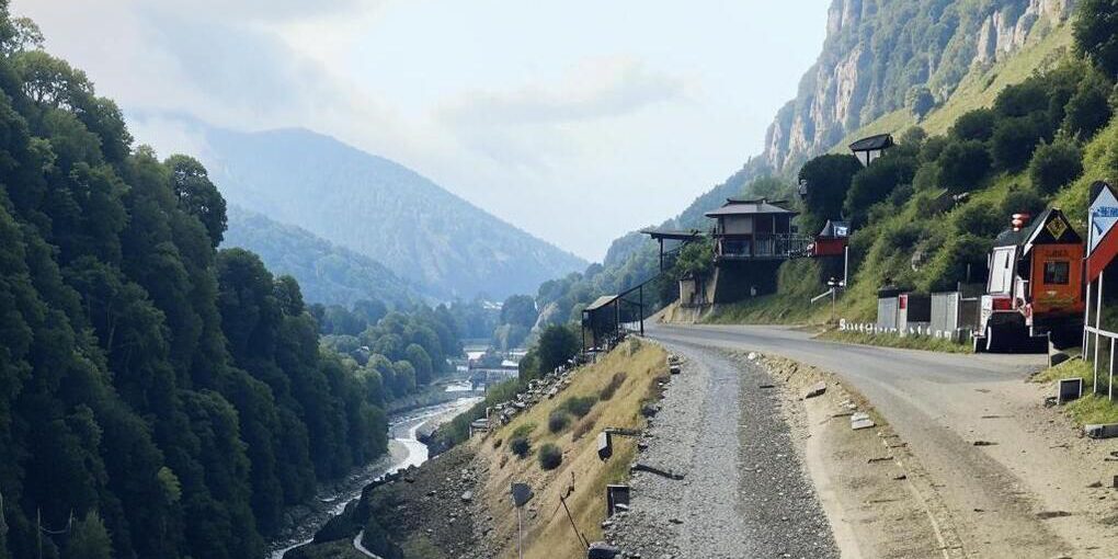 На дороге в Чародинском районе Дагестана произошел обвал