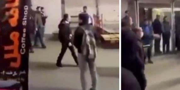 Una donna senza velo guida la manifestazione in Iran