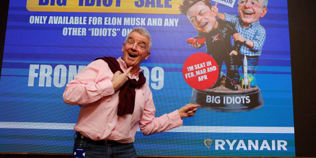 Michael O’Leary: gli insulti di Musk fanno crescere le vendite di Ryanair