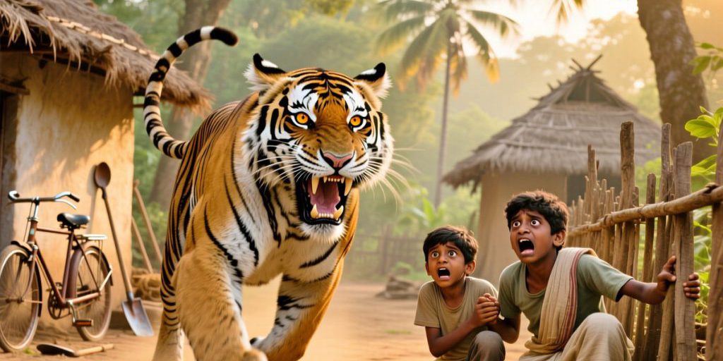 Tigre attacca padre e figlio in una villaggio indiana: incidente solleva preoccupazioni sulla sicurezza e la convivenza con gli animali selvatici