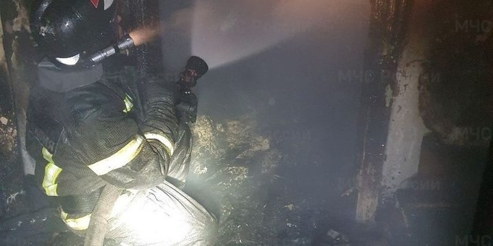 В Геническе ночью сгорел частный дом