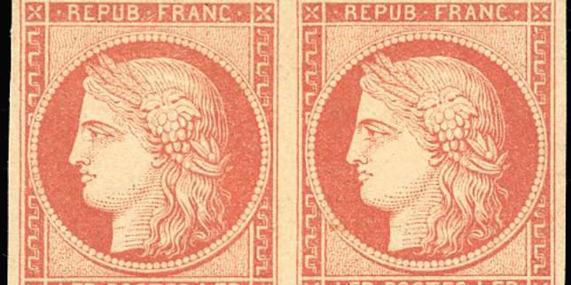 Marché du timbre : un bloc de quatre du 1 franc vermillon mis à prix à 225 000 euros