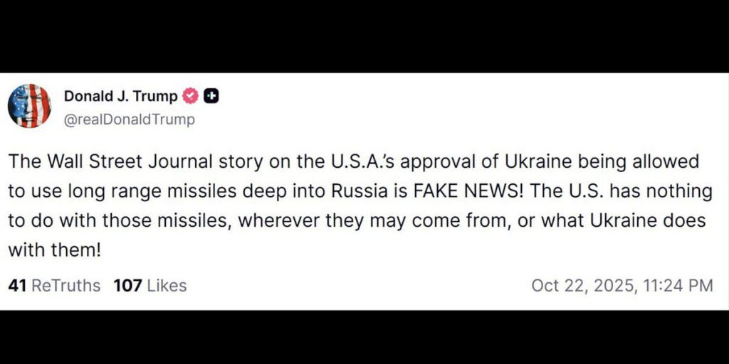 Trump smentisce le voci su un presunto via libera degli Stati Uniti per attacchi a lungo raggio contro la Russia da parte dell'Ucraina