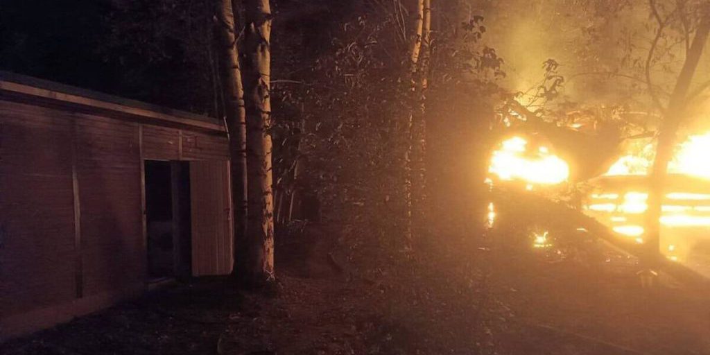 В Тверской области полностью сгорела баня