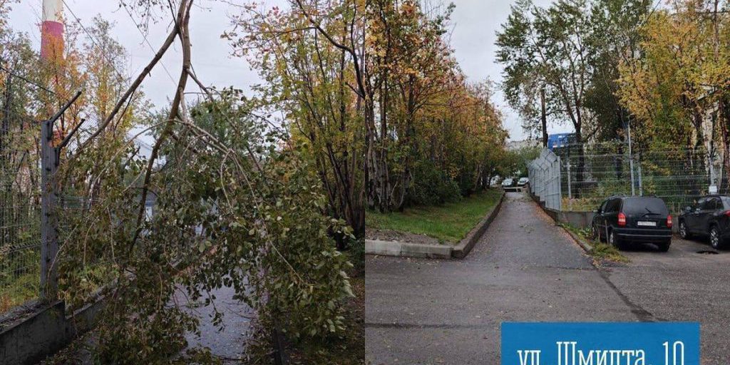 В Мурманске ликвидируют последствия сильных осадков и ветра