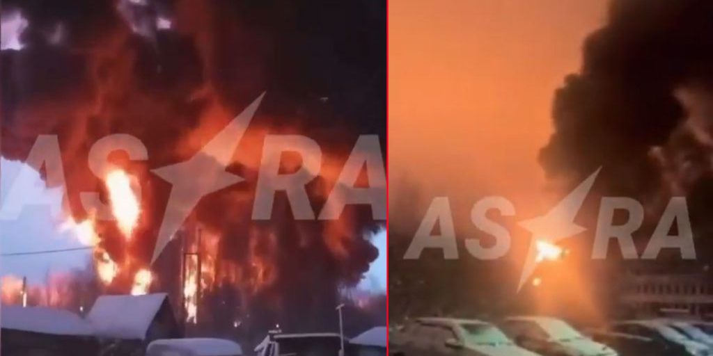 Esplosioni e incendio nei serbatoi di carburante a Rybinsk, Russia