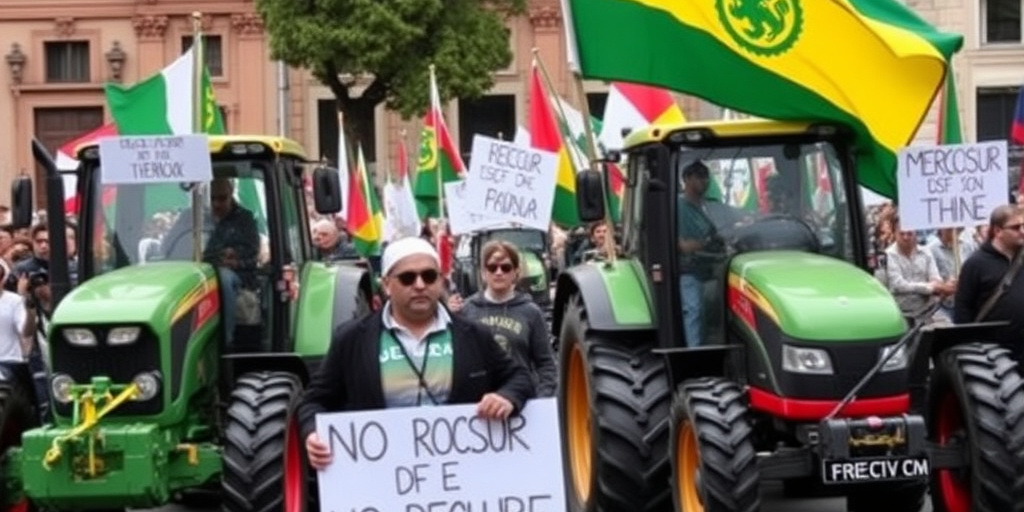 Agricoltori a Roma: trattori in manifestazione contro l'accordo Mercosur