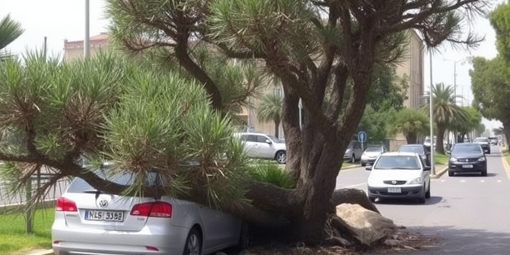 Albero cade a Trani: colpisce auto e quasi tocca passante, due feriti lievi