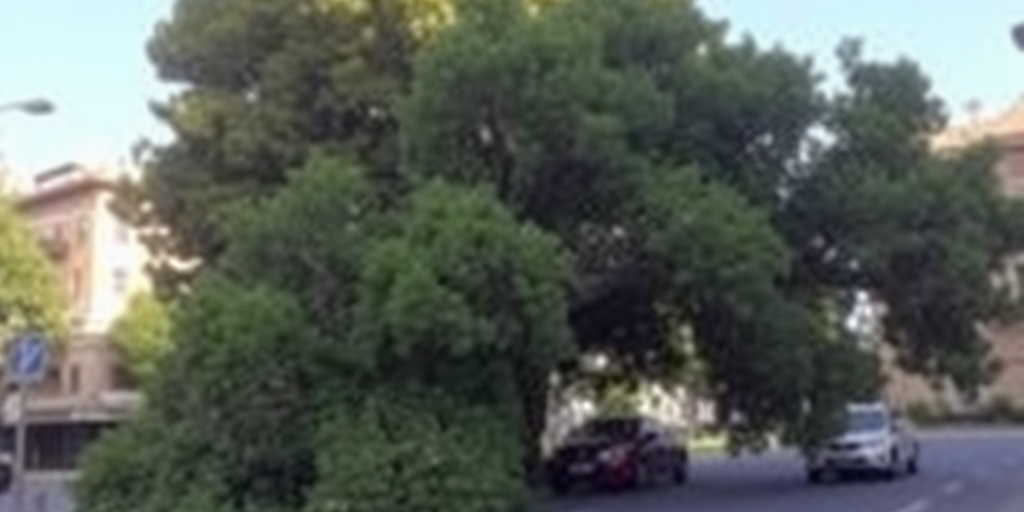 Albero cade su strada di Prato, colpisce auto in transito e parcheggiate, conducente ricoverato