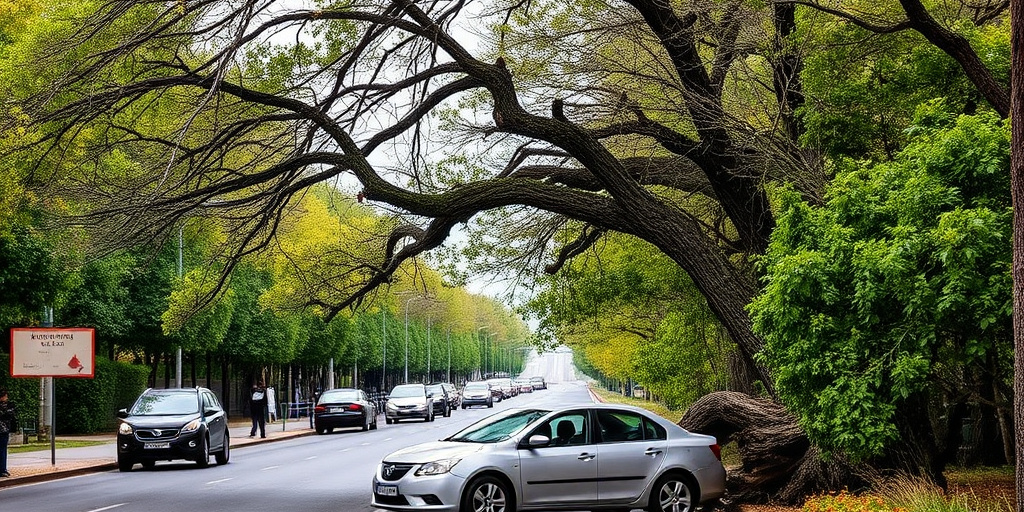 Albero cade su strada di Terni, auto colpita ma passeggeri illesi