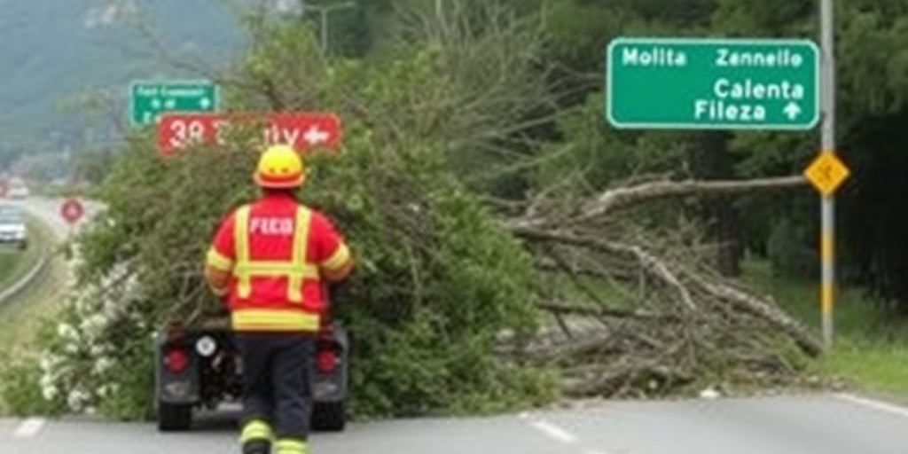 Albero cade sulla A2 a Cosentino: vigili del fuoco chiudono temporaneamente la strada