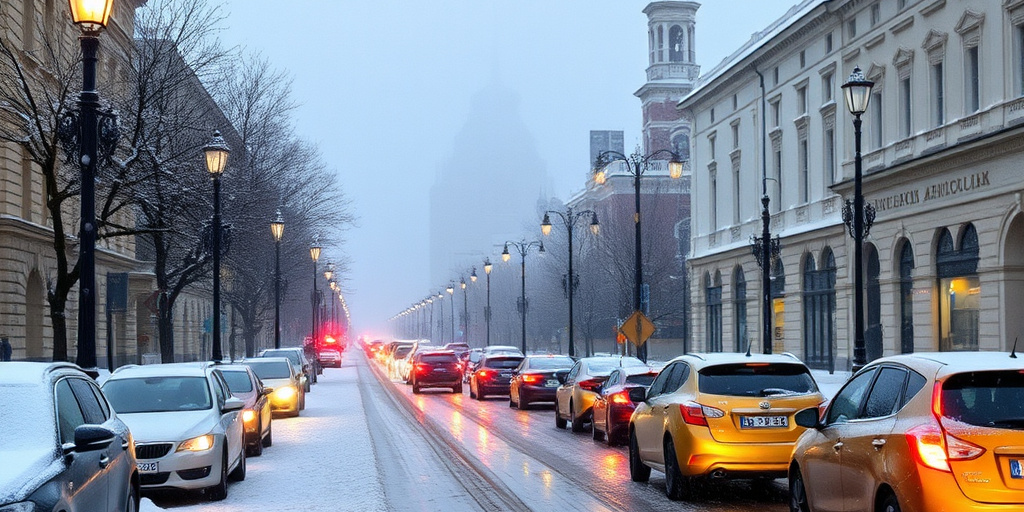 Allerta meteorologica gialla a Mosca per nevicata e vento forte