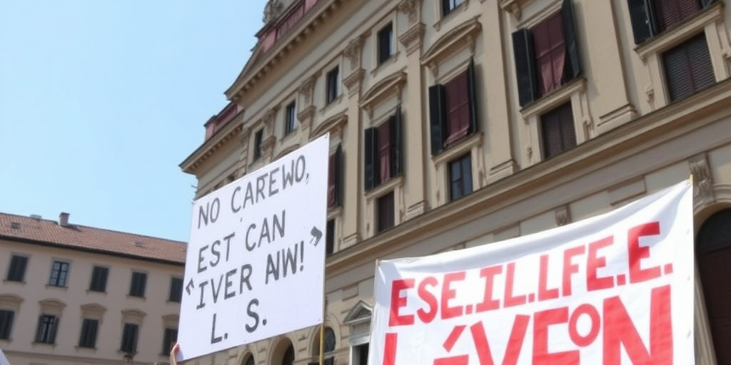 Attiviste anti‑zootecnia protestano al Palazzo Te contro il salumificio Levoni