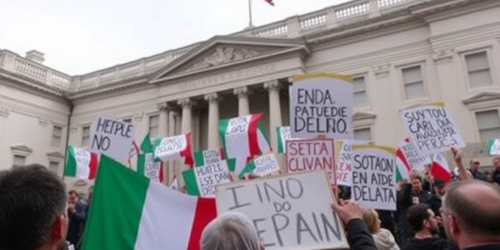 Attivisti in sit‑in davanti al Partito Democratico, nonostante il divieto sul decreto Delrio