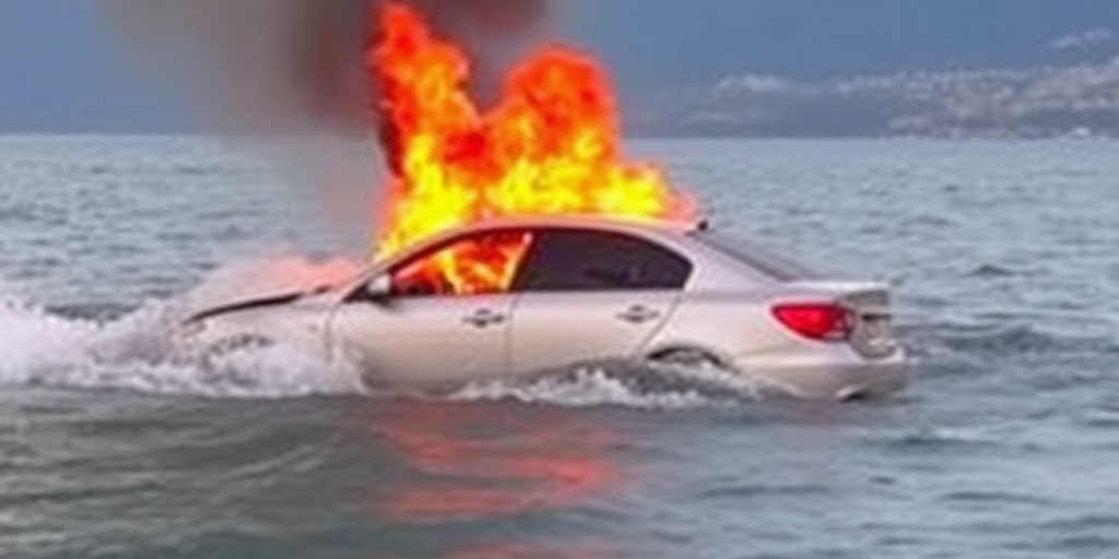 Auto a metano in fiamme a Riva del Garda: danni a due veicoli e a una facciata