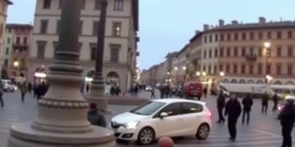 Auto colpisce colonnina a Piazza del Nettuno, Bologna, 4 gennaio