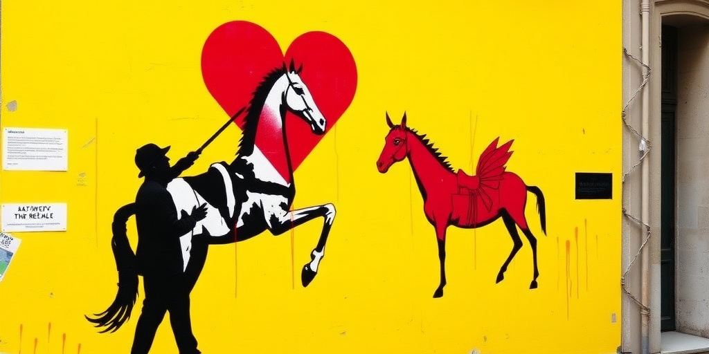 Banksy a Napoli: le opere “agonia” e “estasi” ispirate alla mostra di Damien Hirst