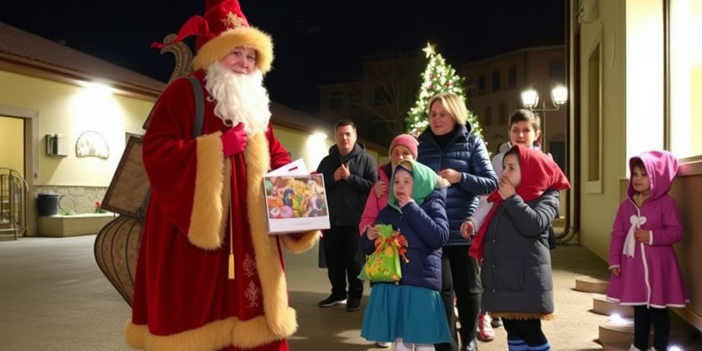 Befana arriva al Chianelli con la polizia per consegnare doni ai bambini oncologici