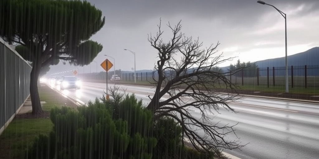 Calabria: pioggia intensa e venti di 110 km/h causano caduta di cartelloni e alberi