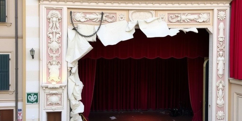 Calcinaccio cade dalla facciata del teatro Petruzzelli a Bari, nessun ferito