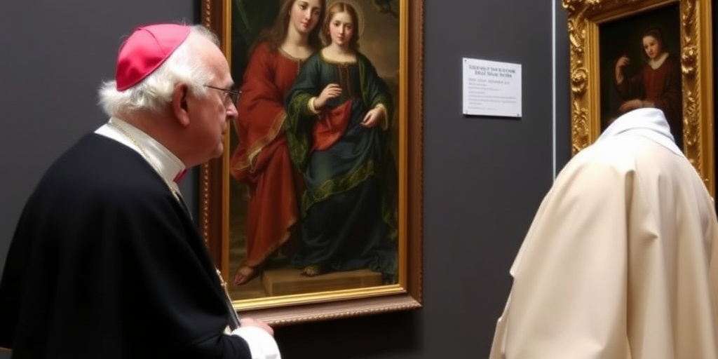 Cardinale Repole visita la Galleria d'Italia di Torino per ammirare la Madonna delle ciliegie di Barocci