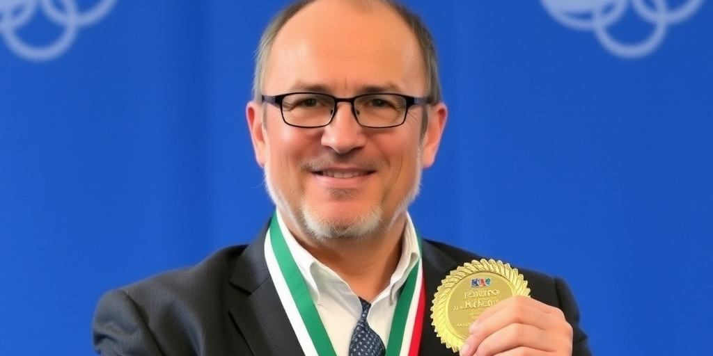 Carlo Mascia, presidente della Polisportiva Olimpia, premiato con il Sirena d'oro per l'inclusione delle persone con disabilità