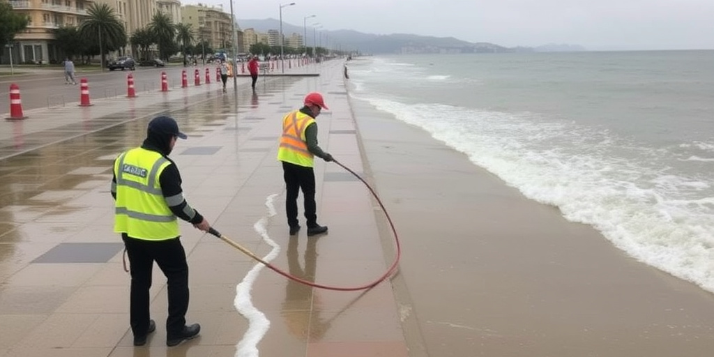 Catanzaro: pulizia del lungomare Lido dopo le recenti precipitazioni