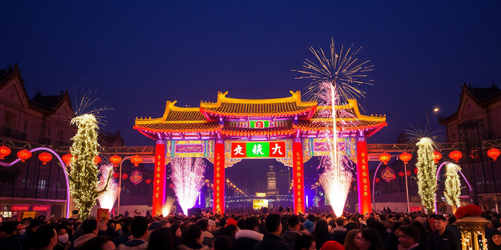 Cittadini di Jinan celebrano il Capodanno in spazi pubblici