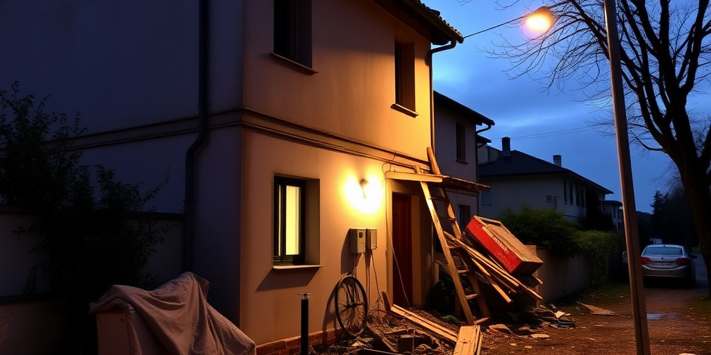 Crollo di casa disabitata a Lentini a causa del maltempo