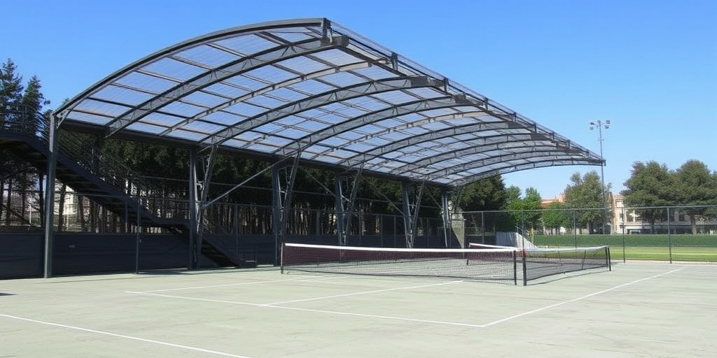 Crollo di struttura in vetro e ferro del campo da padel a Ciampino a causa di downburst